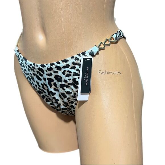 Victorias Secret Swim Gold Chain Bikini Bottom animal print - Picture 4 of 10
